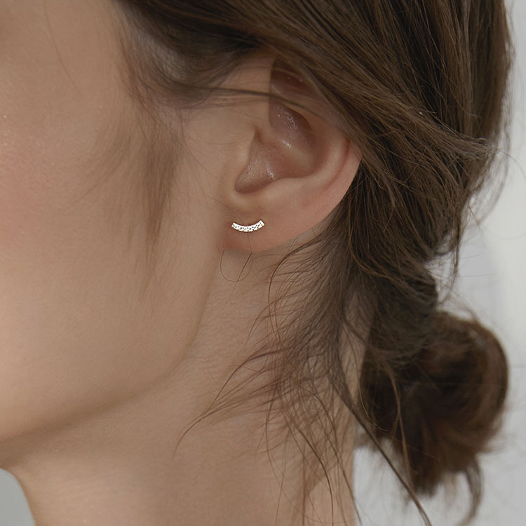 Sunburst Diamond-Studded Smile Earrings For Women, Simple Unique Design, Trendy And Elegant, Compact Earrings, High-End_voghion.com