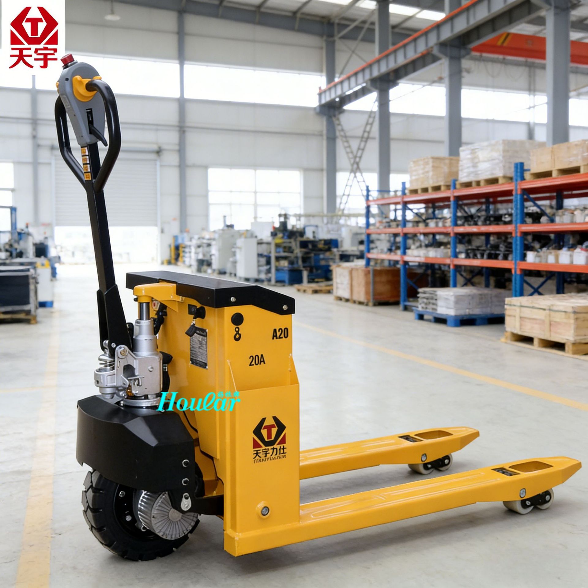 天宇2吨越野电动搬运车工地用全自动搬运液压手拉拖车山地型地牛