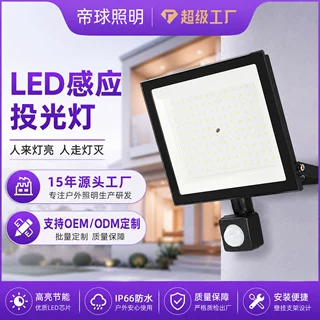定制跨境红外感应人体感应超薄高亮无边框苹果款led投光灯泛光灯