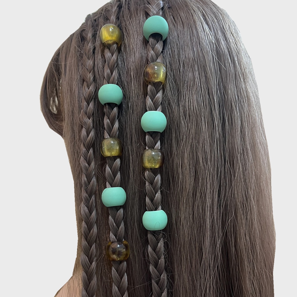 Personalidad de la moda decoración de la trenza perlas de bricolaje cuentas de color de cuentas de agujero grande hecho en casa sucio trenzado accesorios para el cabello anillo de pelo al por mayor
