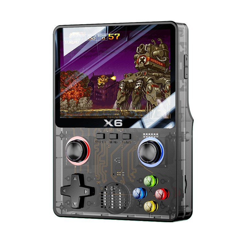 Consola de juegos portátil X6 doble joystick HD pantalla grande GBA arcade nivel de fiebre simulador doble switch portátil