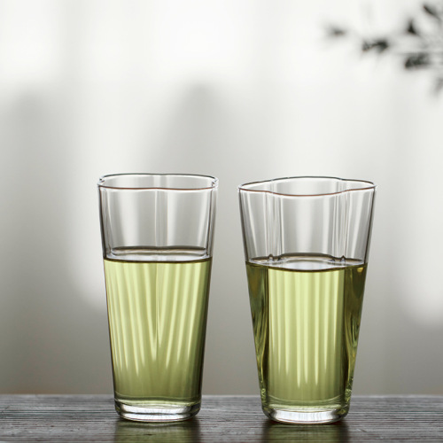 Four-leaf Clover Green Tea Cup Large Capacity Water Cup Flower Tea Glass Cup High-end Aesthetic Home Use High Borosilicate Glass Water Cup