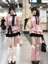 恋爱循环 秋装新款古早白月光千金风设计感长袖收腰花苞连衣短裙