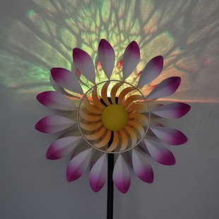 Outdoor Products Cross-Border European and American Beautiful Iron Windmill Pink Blade Windmill Courtyard Decoration Floor-Standing Ornaments