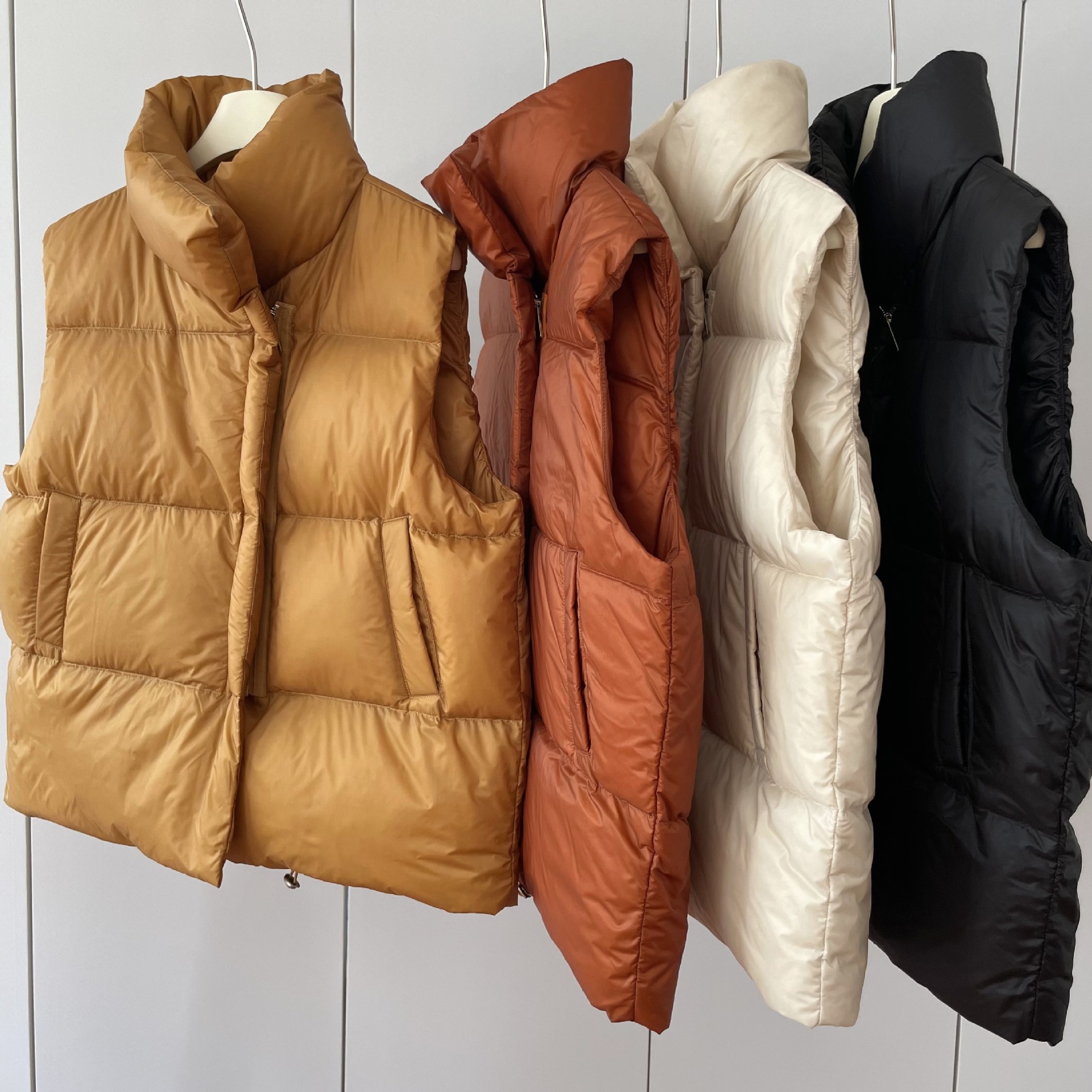 90白鹅绒 15D细纤维！饱满蓬松防水防油污立领宽松显瘦鹅绒马甲女