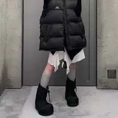 Paris Ski Snow Boots Women's New Winter Casual Thick-Soled Big-Head Fleece-Lined Short Boots Ugly and Cute Height-Increasing Boots