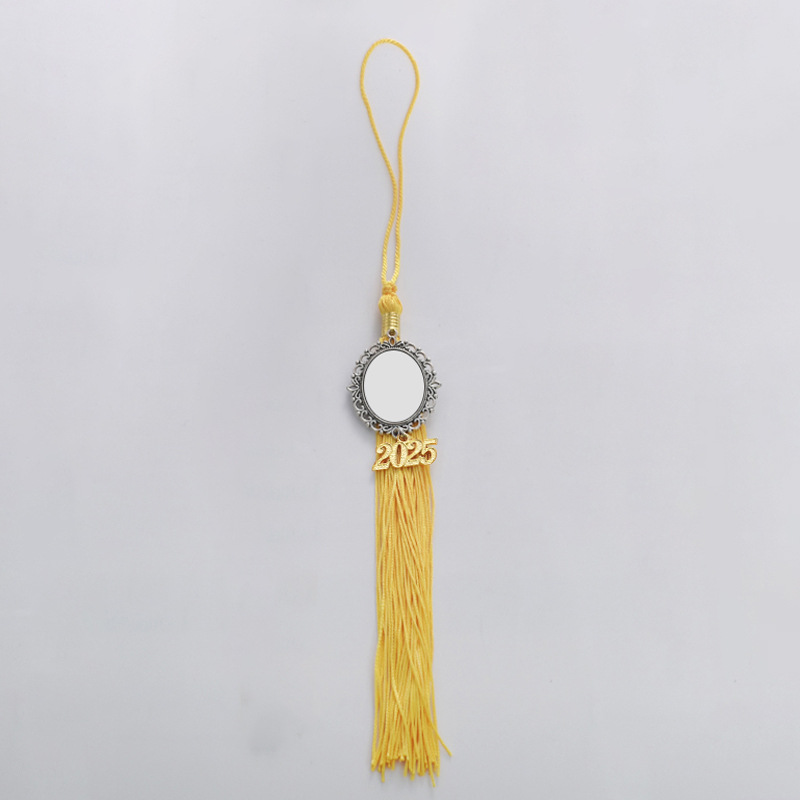 Europa y los Estados Unidos 2025 temporada de graduación sombrero de licenciatura colgantes de bordas en blanco de transferencia de calor DIY colgantes de metal