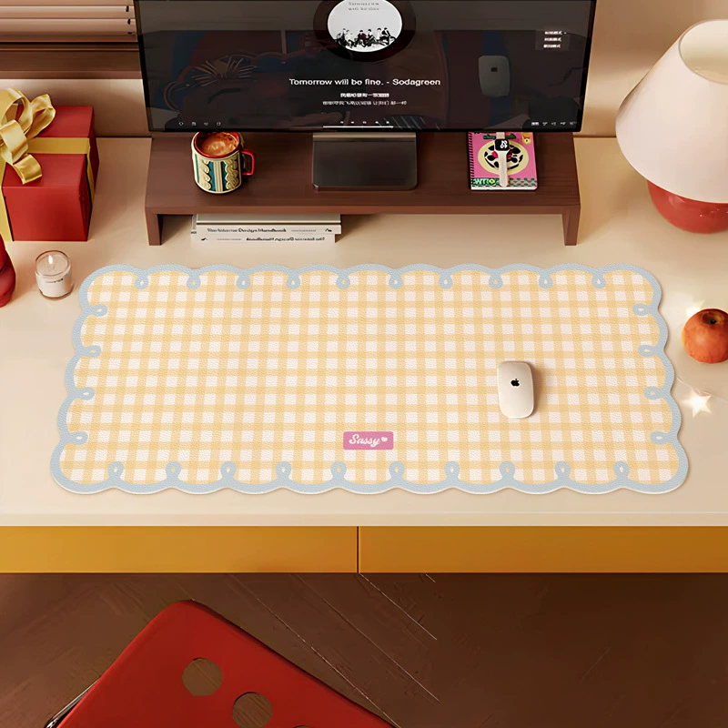Mouse Pad Desk Mat Leather Home from Yomiego