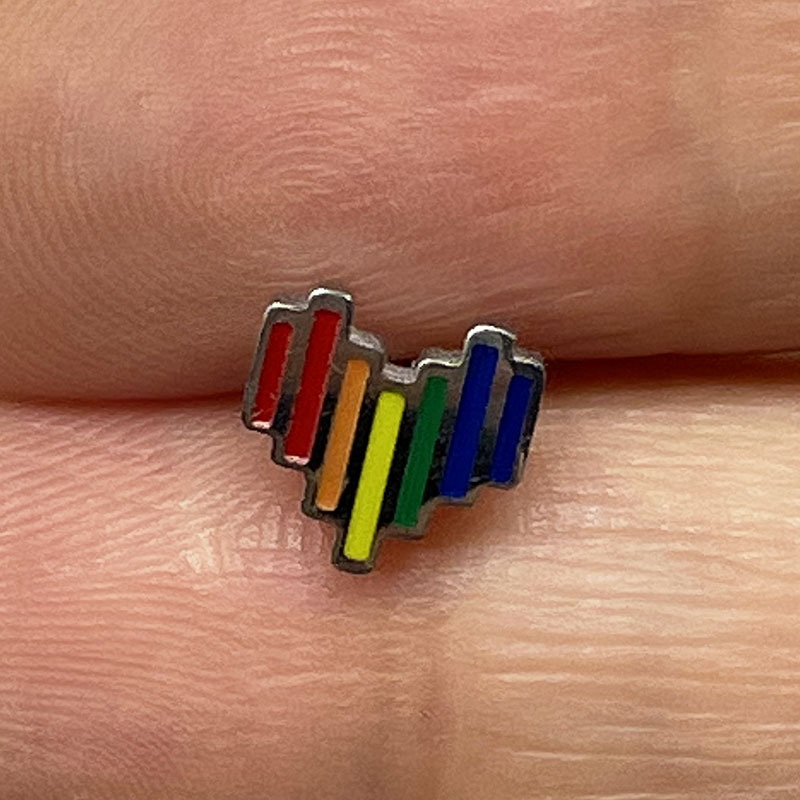 Simple Style Heart Shape Titanium Steel Plating Tongue Nail 1 Piece