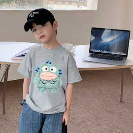 男女中大儿童纯棉小丑鱼抽纸短袖t恤夏季可以随身带纸巾的衣服潮