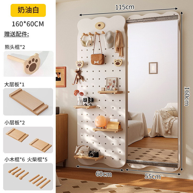 Espejo de cuerpo entero de tablero de agujero de madera maciza Espejo oculto de cuerpo completo Espejo de tocador de puerta de entrada de pared de puerta cerrada