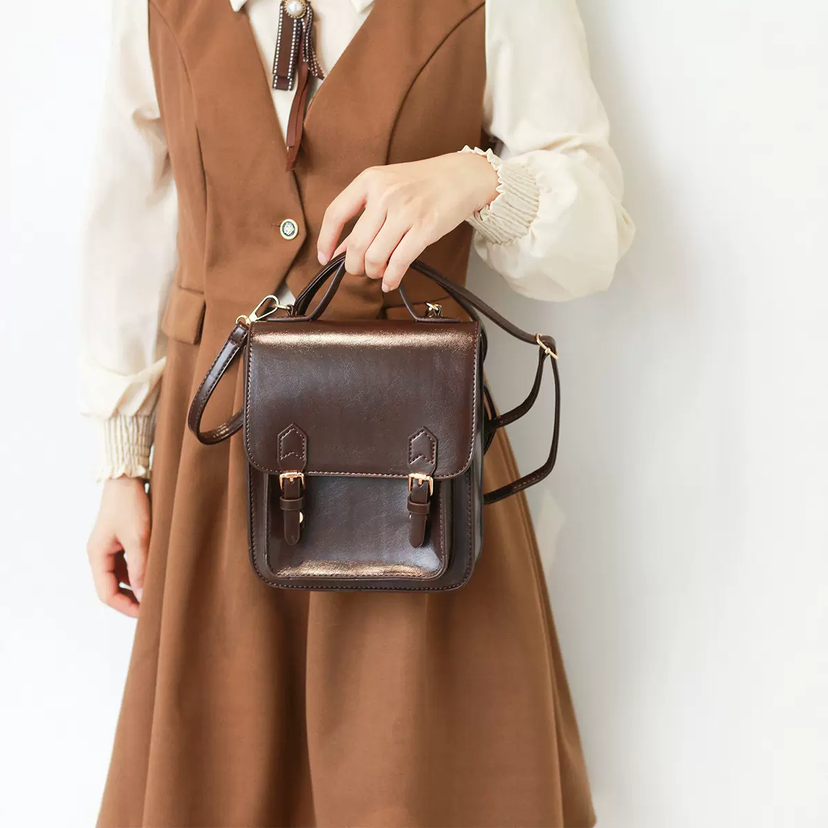 日系jk制服包复古英伦风小众设计小包包女手提包斜挎双肩包小背包