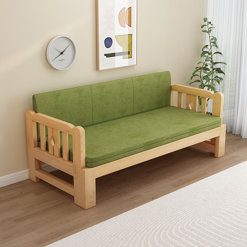 Solid Wood Folding Sofa Bed, Dual-Purpose Living Room, Multi-Functional, Simple, Small Apartment, Single Universal Bed, Retractable