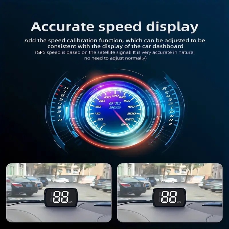 Cross-Border Universal Car Hud Head-Up Display Beidou Satellite Speedometer Kmh/Mph Speed Display Speed Measuring Device