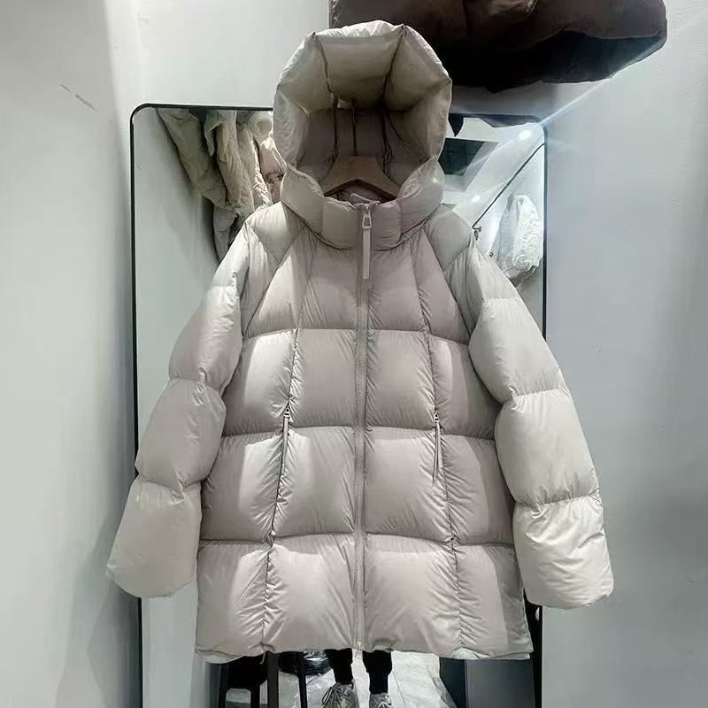 ChicShe 2025 Jiangnan By Puff Downless 90 White Goose Thickened Down Puffer Jacket Women Hooded Mid-Length Ultra-Light_voghion.com