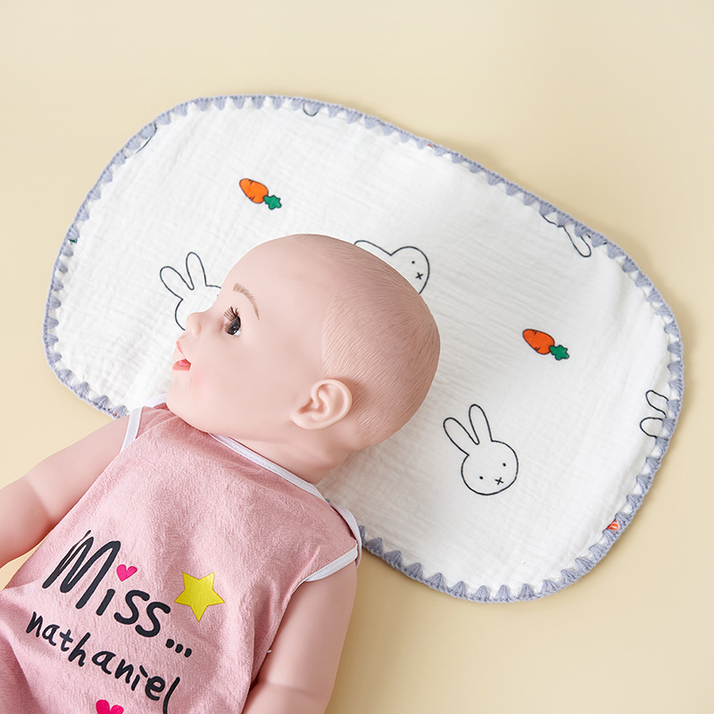 Baby Gauze Parallel Pillow 10-Layer Crepe Fabric Spring/Autumn Version Sweat-Proof Breathable Neck Pillow Infant Pillow Double-Sided Cushion and Napkin