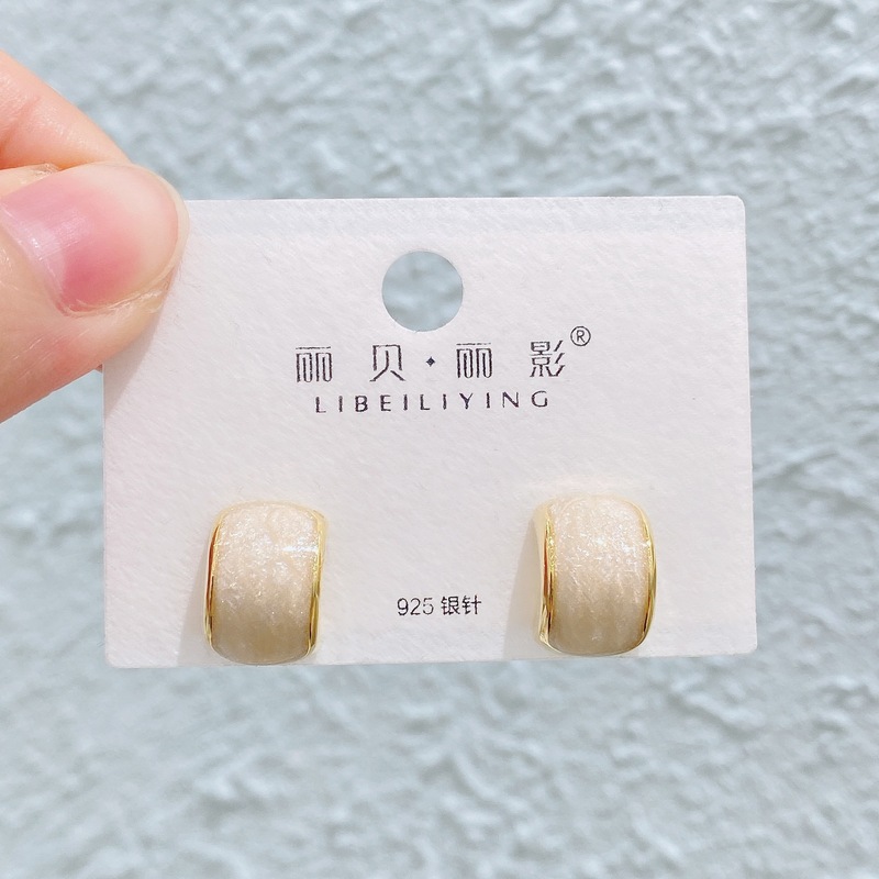 Liyin/Libeliying ドーパミンドロップ釉薬ペイントイヤリングニッチ春夏甘くて絶妙な s925 シルバー針イヤリング|undefined