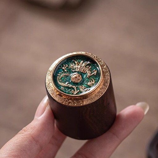 Ebony Cloisonné Tea Pot Lid, Tea Bowl, Tea Tray, High-Quality Solid Wood Tea Pot Lid, Tea Ceremony Tea Accessories