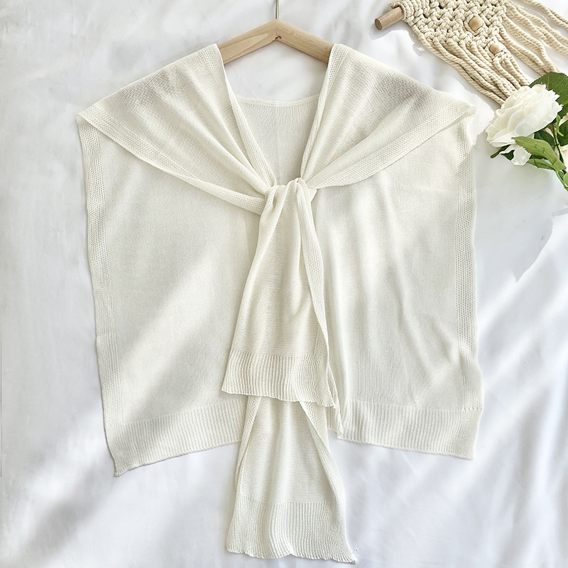 Línea de verano novia chaleco hombro decoración de seda de hielo anudado mantón del todo fósforo de las mujeres delgada protección solar collar falso moda a juego