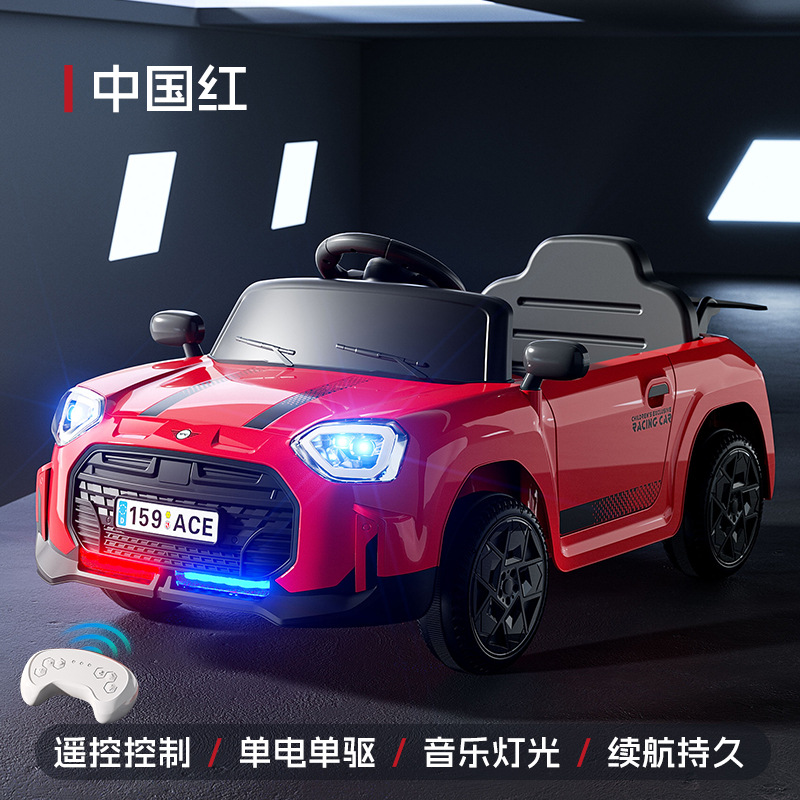 coche eléctrico para niños, coche de policía de control remoto, juguetes para bebés de hombre y mujer, coche para niños recargable de doble tracción