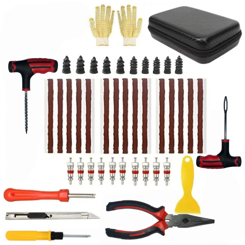Cross-border car tire repair tool set, 45-piece car tire repair kit, electric vehicle vacuum tire repair tool