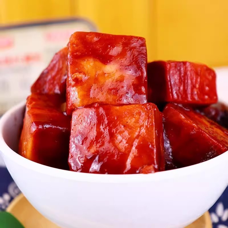 新鲜大块豆腐乳红豆腐红方霉豆腐老式腐乳酱豆腐下饭菜盒子装咸菜|undefined