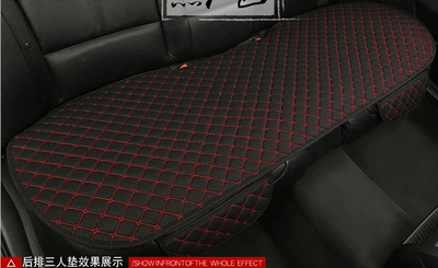 seat cushion a generation of hair Universal seat cover - rear-three-seater-black-and-red-linen
