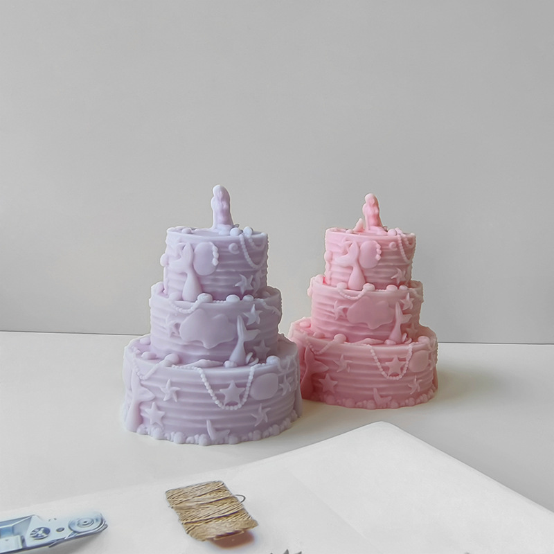 Nuevo 3D sirena pastel molde DIY aromaterapia vela simulación cumpleaños pastel casero adornos de yeso
