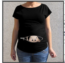 款搞怪小孩夏季新女士孕妇装大码中长款欧美显瘦t恤