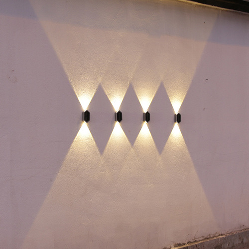 Solar Wall Light Waterproof Courtyard Villa Exterior Night Special Purpose Fence Up and Down Projector Gate Outdoor Wall Washing Light