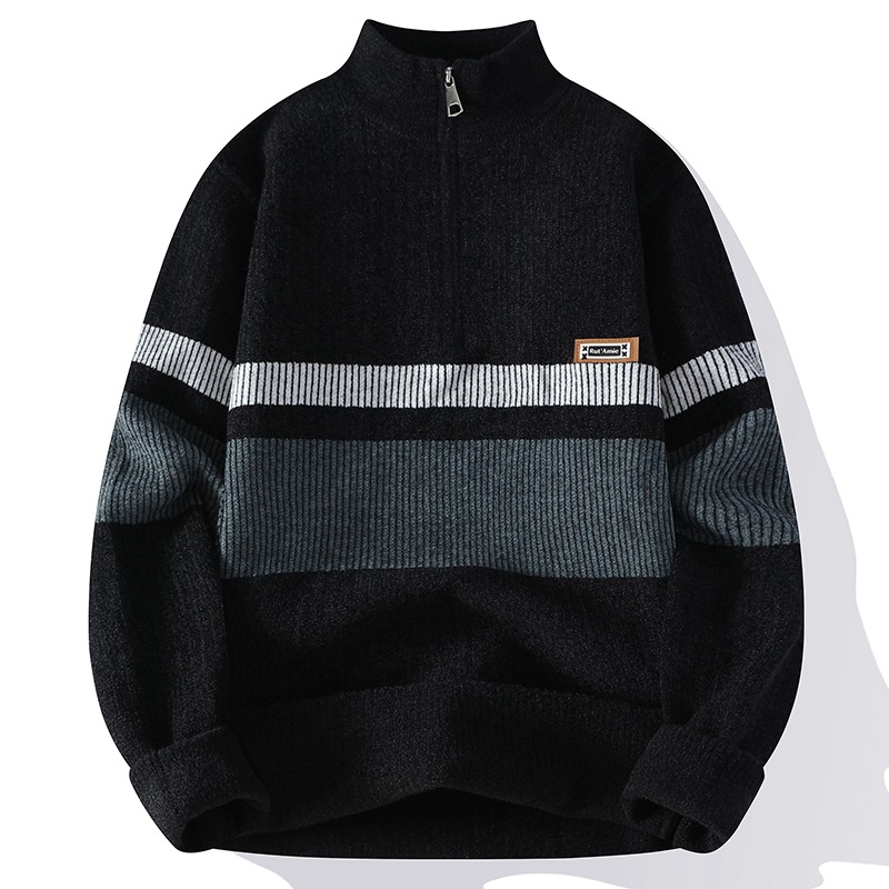 [Amazon Transfronterizo Comercio Exterior Agencia] Otoño e invierno de 2025 promueve suéter casual de punto suelto de semizilera para hombres