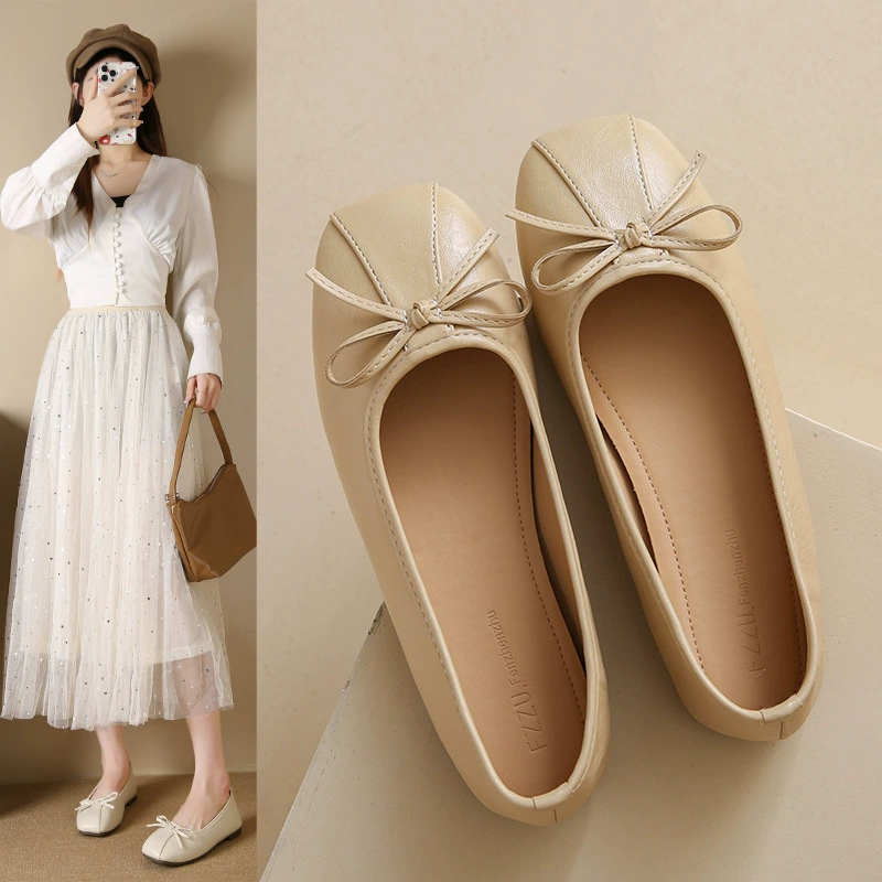 2025 новые летние туфли Мэри Джейн на плоской подошве, маленькие ароматные французские стильные универсальные повседневные модные туфли-бобы для лета