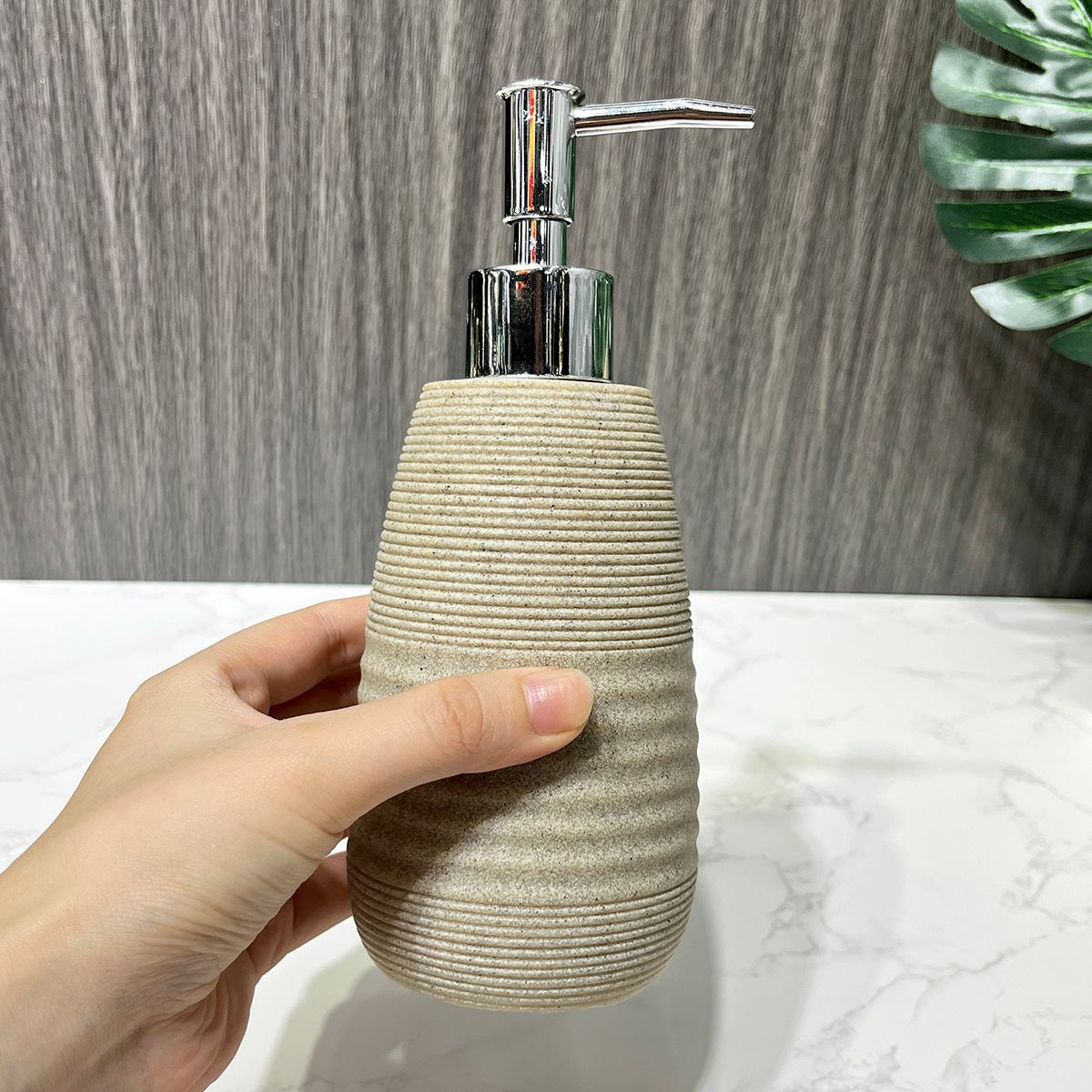 Kit de baño de arenisca de resina hotel conjunto de baño de arenisca decoración de baño conjunto de cuatro piezas