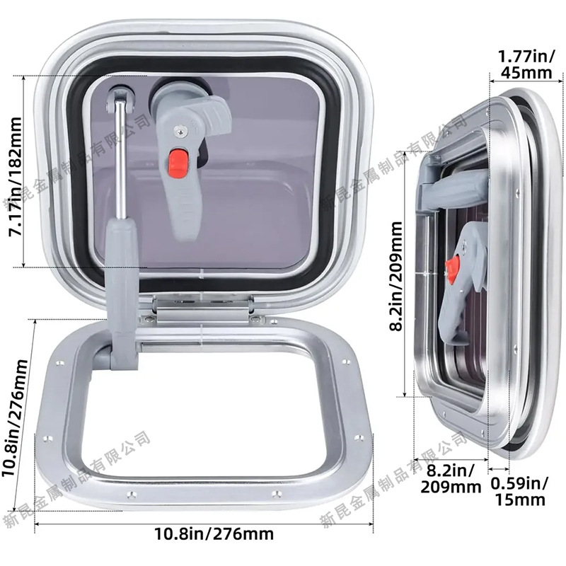 Marine Aluminum Porthole Yacht Marine Rv Window Porthole Skylight Decorative Window Glass Window Aluminum Alloy Porthole