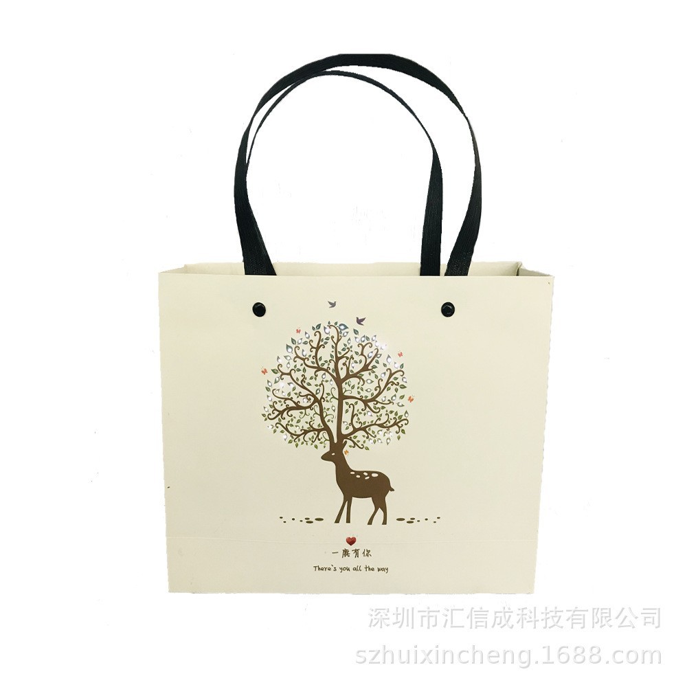 新款热销 LED发光梅花鹿手提袋礼品袋发声手提袋