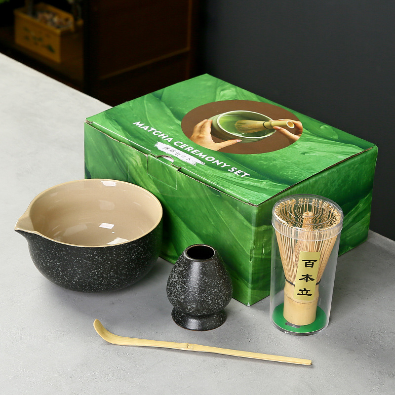 抹茶茶碗日本式抹茶宋代点茶道具陶磁器茶碗カップミキサー抹茶ブラシ茶コップセット|undefined