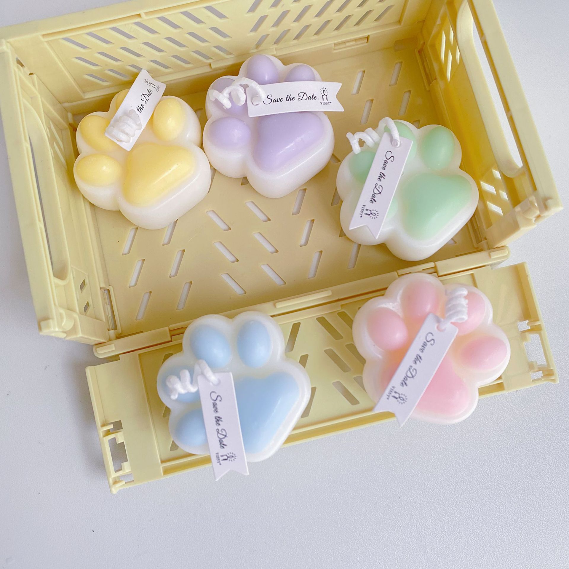 Ins-style cat paw scented candle creative cute bedside decoration DIY decorative props kitten paw candle scented candle