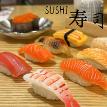 工厂家现货PVC仿真日本三文鱼假寿司料理饭团食物玩模型直播道具
