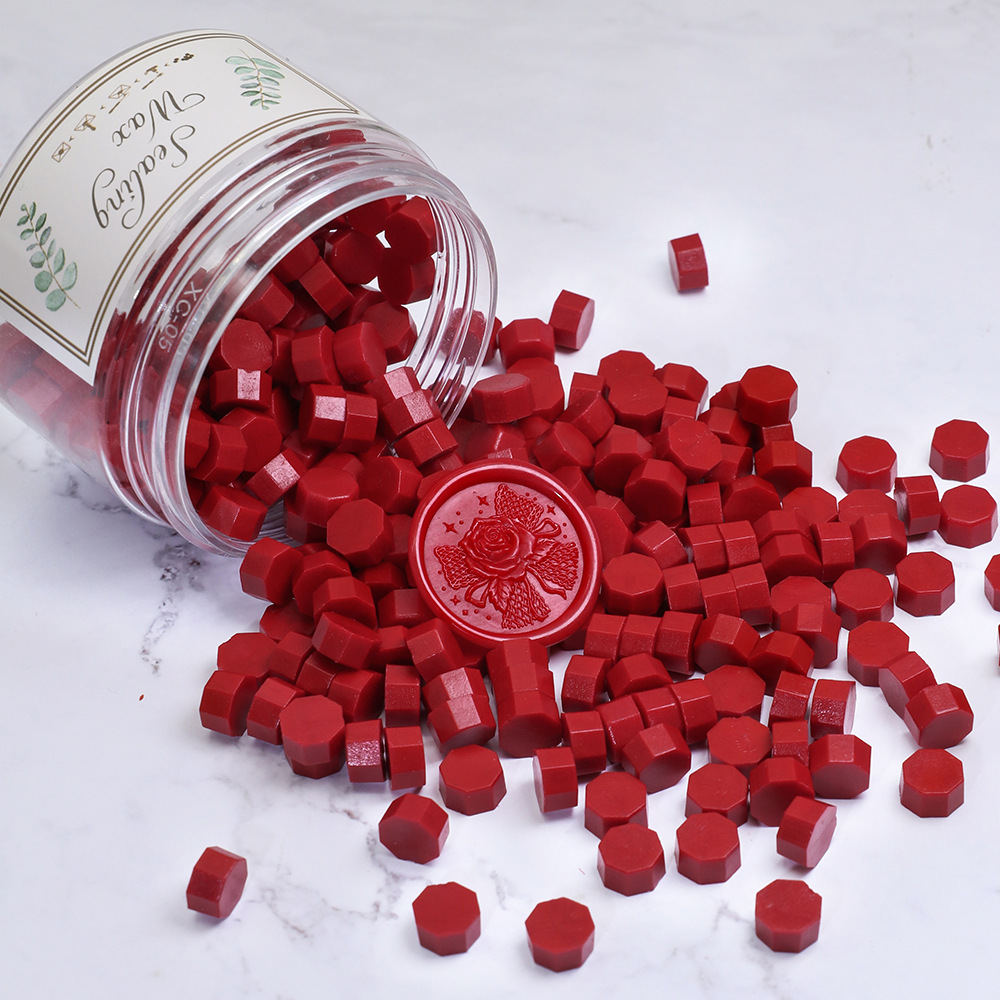 Oucai Fire Paint Wax, octágono, color mixto, nacarado, 200 granos, 132 colores, sello de pintura al fuego, cera, a granel barato