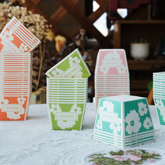 Wholesale Spring Series Baking Heat-resistant Square Fresh Paper Cups with Flowers Dessert Table Forest Style Dessert Table Cakes
