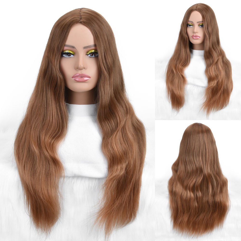 Synthetic Women's Chemical Fiber Long Style With Bangs Curly Hair Wig Full Headband Available In Multiple Colors_voghion.com