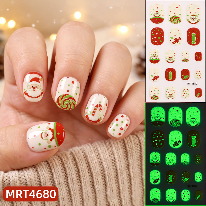 Zhengxiang Cross - Border New Christmas Night Kids Nail stick Halloween Shining funny Kids Cartoon manicura stick