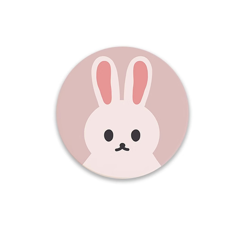 Posavasos de café de oficina de dibujos animados, posavasos de escritorio, posavasos de agua redondos, almohadillas absorbentes de agua de barro de diatomeas, encimera de secado rápido