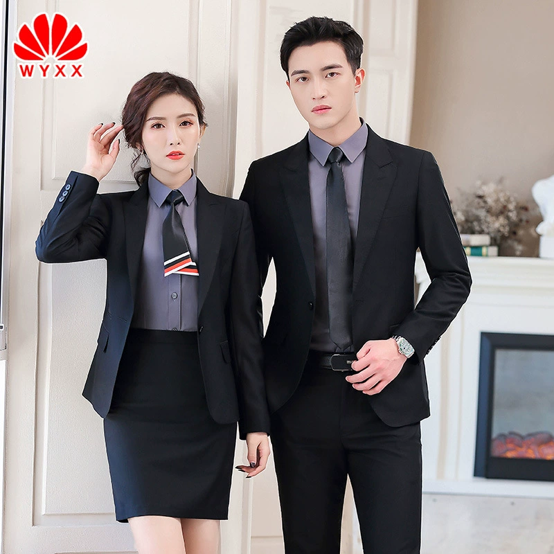 Элегантный профессиональный костюм Менеджер отеля Деловой официальный костюм Компетентный темперамент Банковская рабочая одежда Мужчины и женщины
