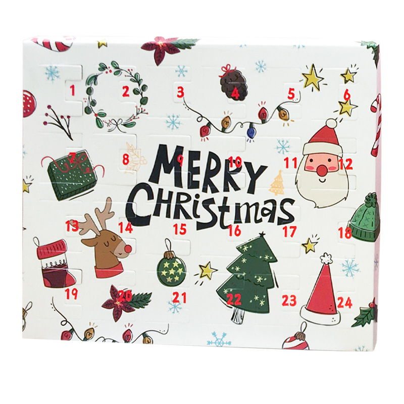 Amazon Venta caliente 24 cuenta atrás calendario Adviento sorpresa ciego Box set DIY joyería creativa Navidad regalo