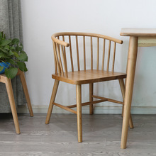 北欧椅子实木餐椅原木白橡木日式创意靠背椅书房咖啡厅简约公主椅