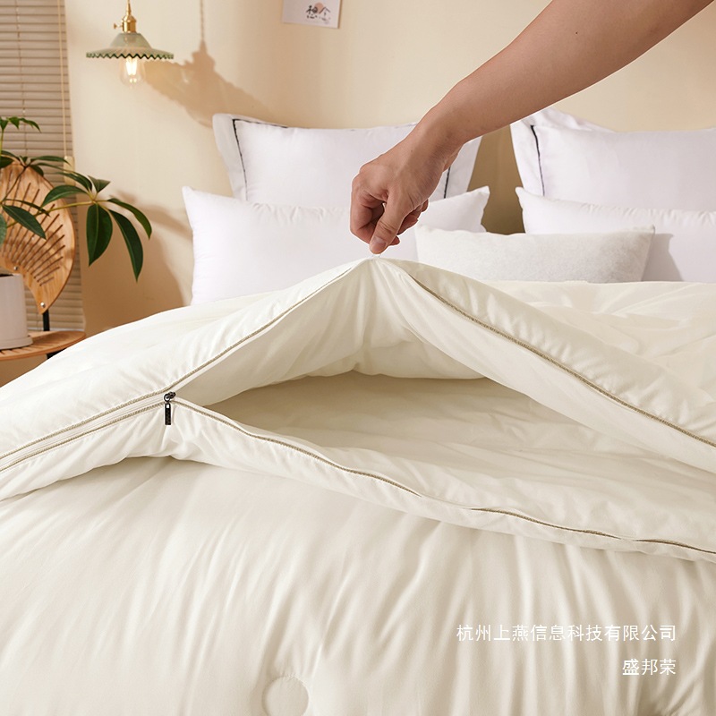 Factory Direct Sales Quilt Mother-In-Law Quilt Two-In-One Zipper Double Spring & Fall Quilt Core Universal Handmade White Cotton for All Seasons