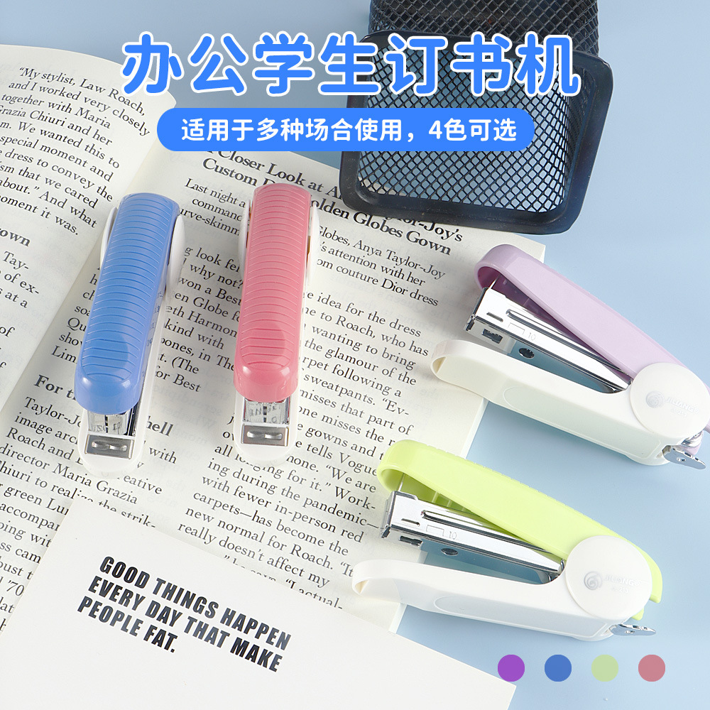 10 # grapadora mini pequeña grapadora de papel de prueba de macarón para estudiantes papelería oficina pequeña grapadora doméstica