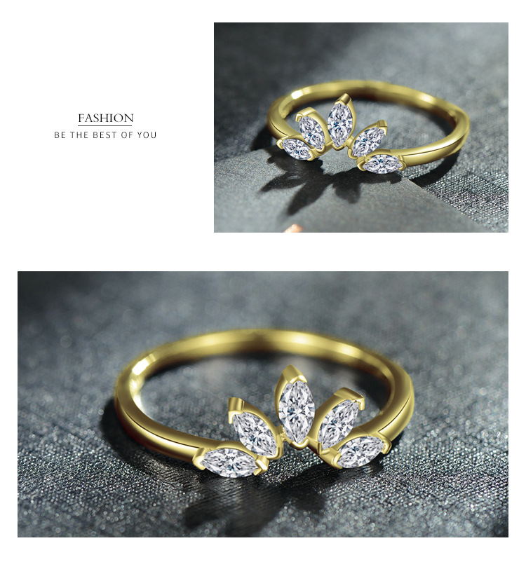 Simple Style Horse Eye Silver Inlay Zircon Rings 1 Piece