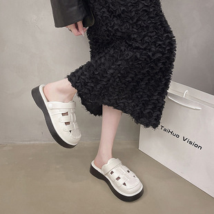 Baotou Half Slippers Women's 2024 New Summer Two-Wear Slip-on Hole Shoes Outer Wear Pregnant Women's Mori-style Roman Sandals